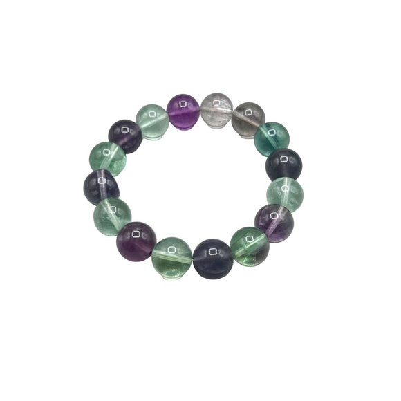 Beaded Amethyst and Quartz Stretchable Elastic Bracelet Pastel Color Beads - Picture 1 of 6